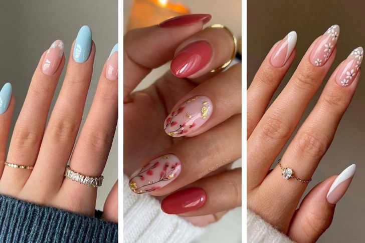 3 ideas for floral manicure.