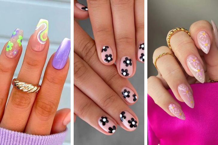 3 floral nail art for summer.