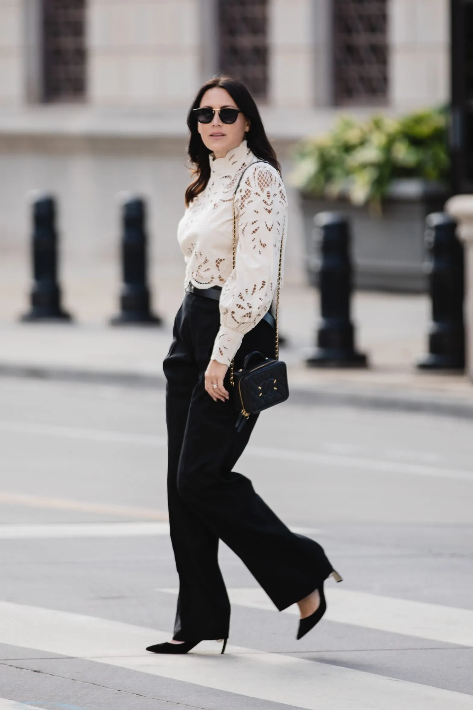 Lace Top Business Casual Outfit