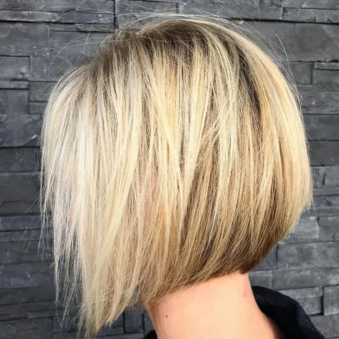 Wispy Stacked Bob for Straight Hair.