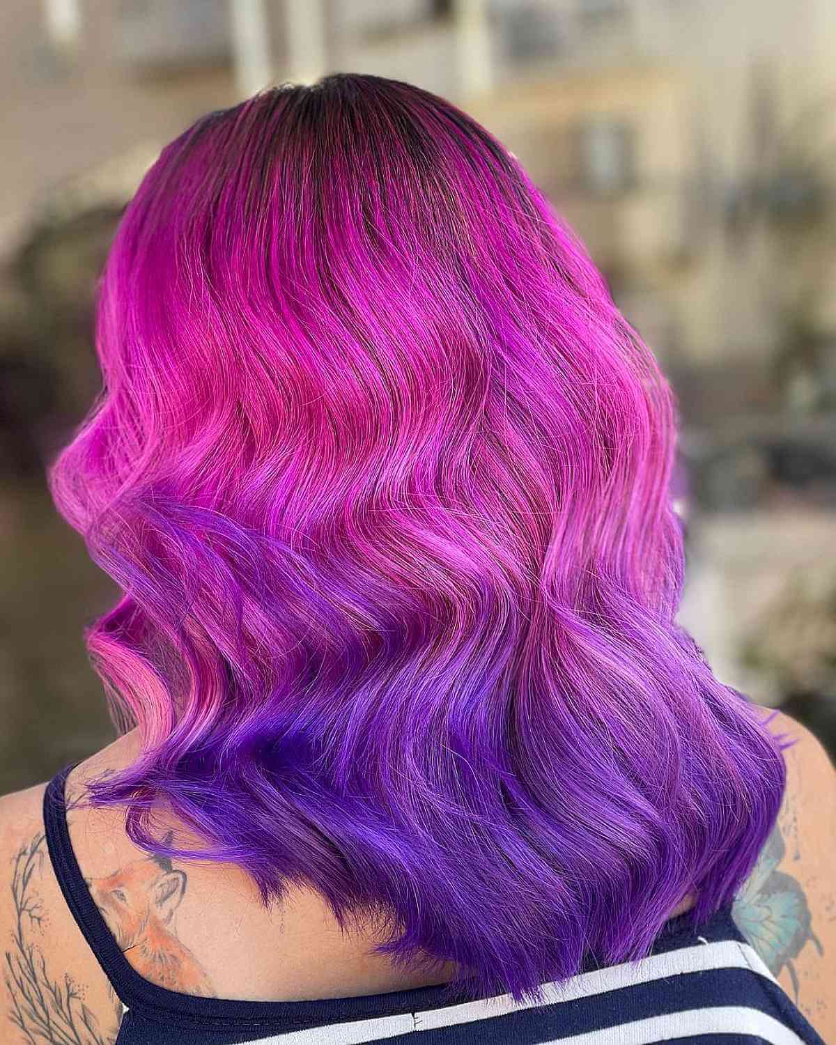 Purple Pink Ombre Hair.