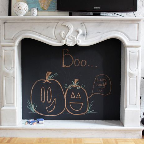 DIY a Chalkboard Fireplace