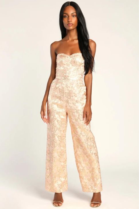 Elegant Gold Jumpsuit for a Formal Fall Look