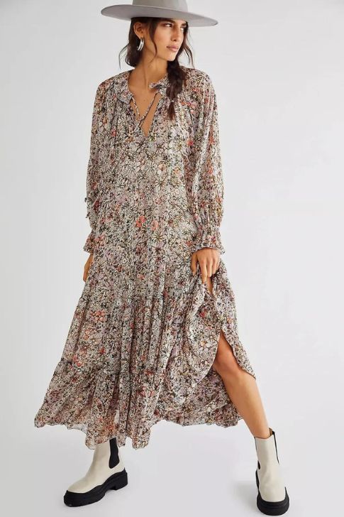 Fall Wedding Guest Dress With Sleeves Embracing '70s Chic