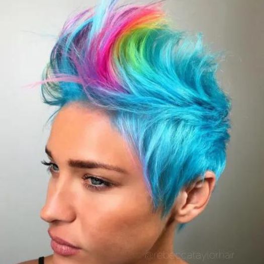 Rainbow Bright Mohawk Haircut