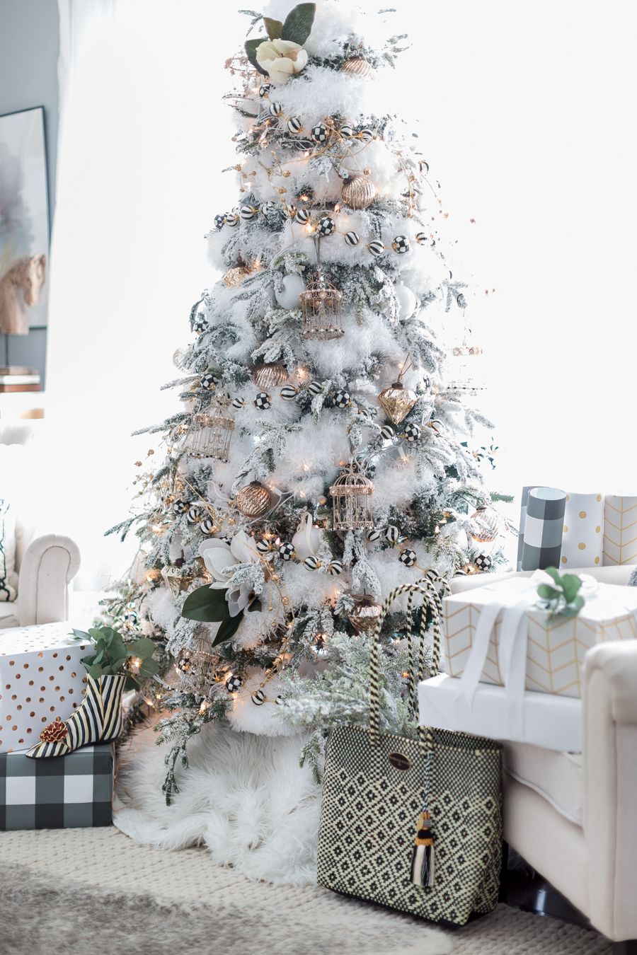 White and Black christmas tree.