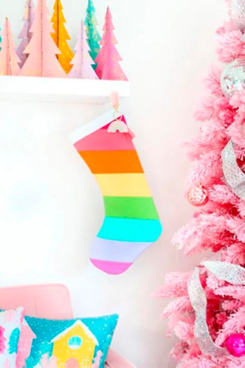 Rainbow Christmas Stocking.