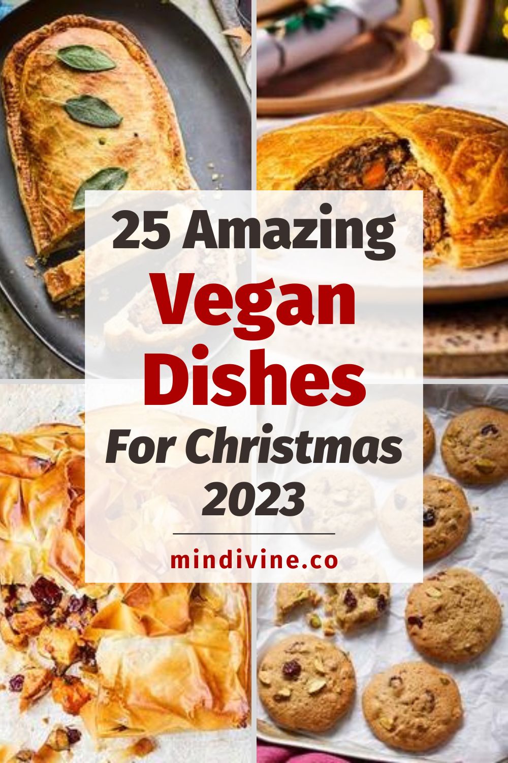 4 photos with delicious vegan Christmas recipes