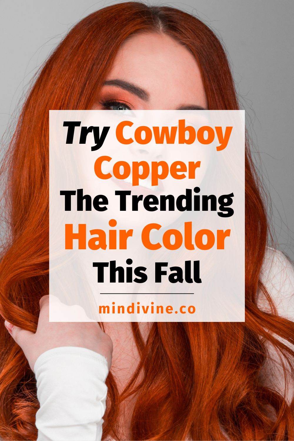 Young woman with hair dyed cowboy copper.