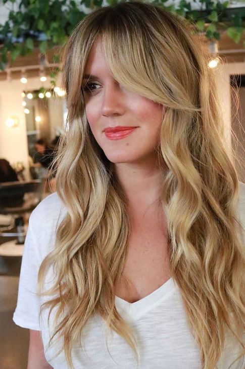 Long Middle-Parted Bangs with Razored Layers
