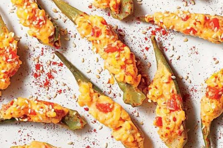Pimiento Cheese-Stuffed Pickled Okra