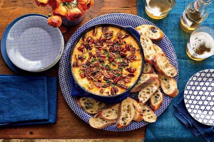 Warm Cheese-and-Spicy Pecan Dip
