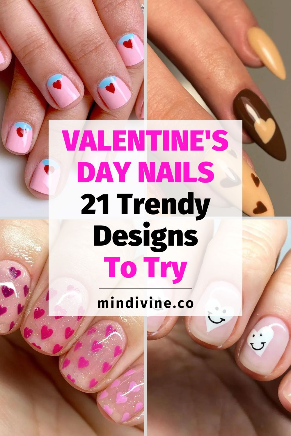 4 designs for Valentine's Day Nails