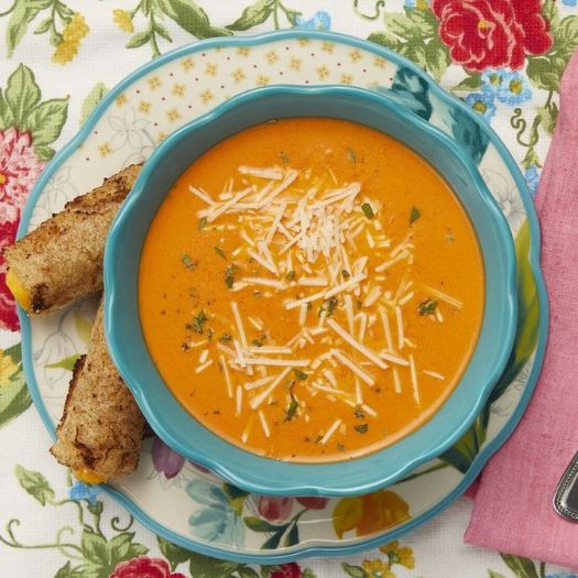 Creamy Roasted Red Pepper Soup.