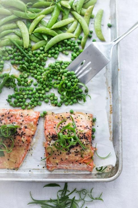 Miso Salmon With Sping Veggies