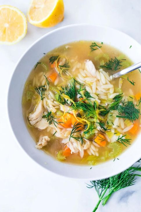 Chicken Orzo Soup With Coriander And Dill