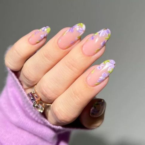 Watercolor Nails in Lavender