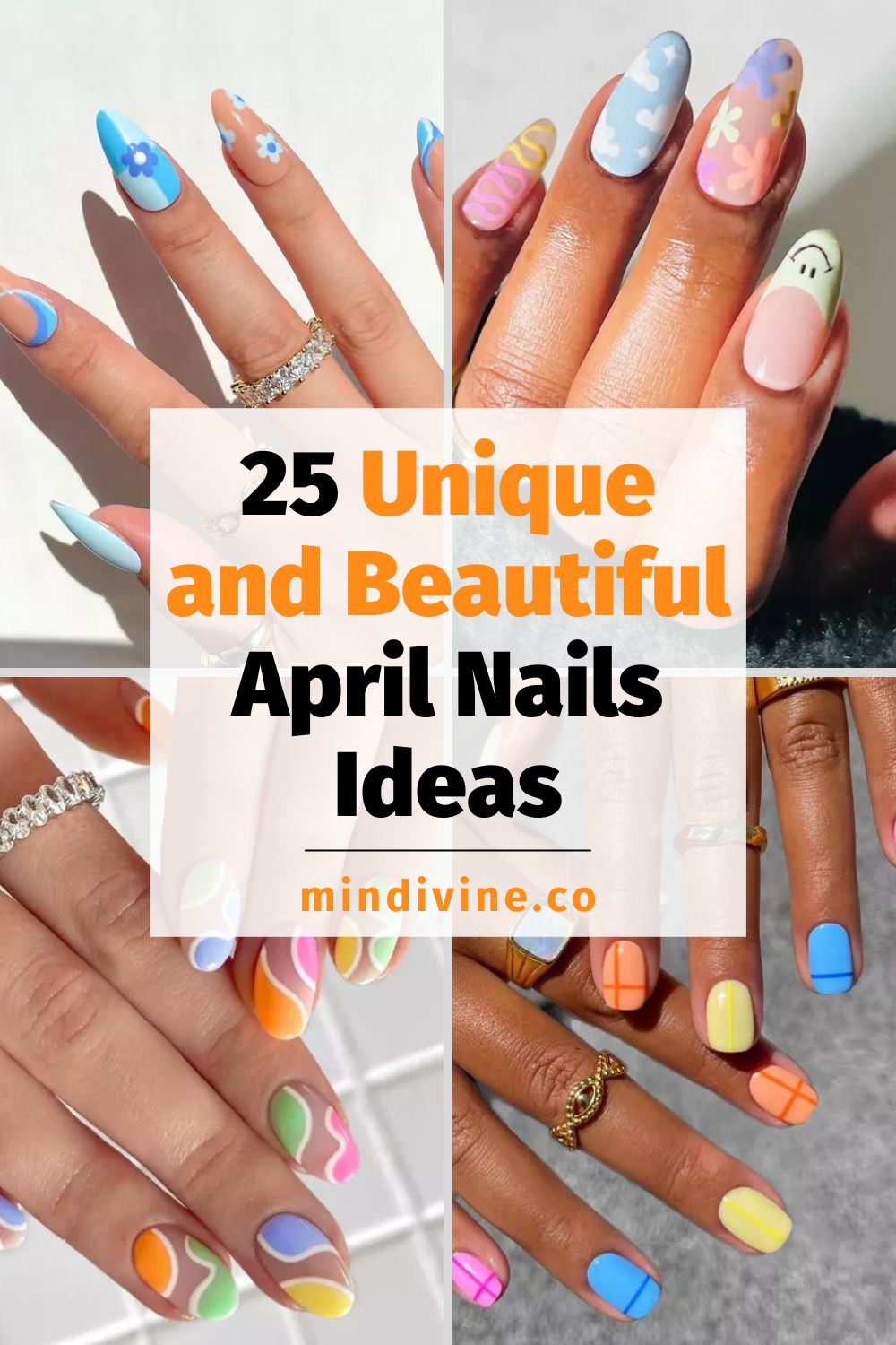 4 April nails ideas with colorful designs