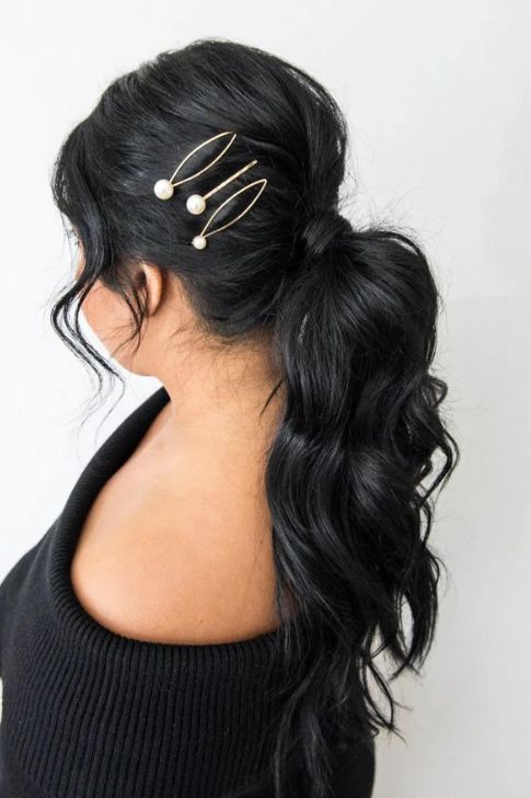 Party Ponytail With Hair Clips