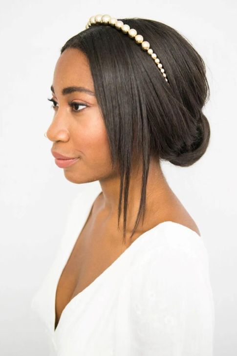 Low Updo With Headband