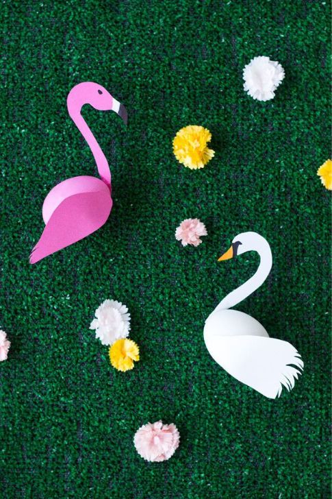 Swan and Flamingo Easter Eggs