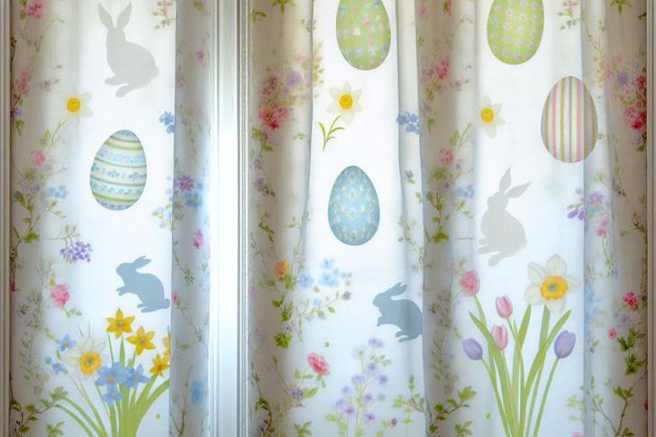 Curtains with Easter Theme