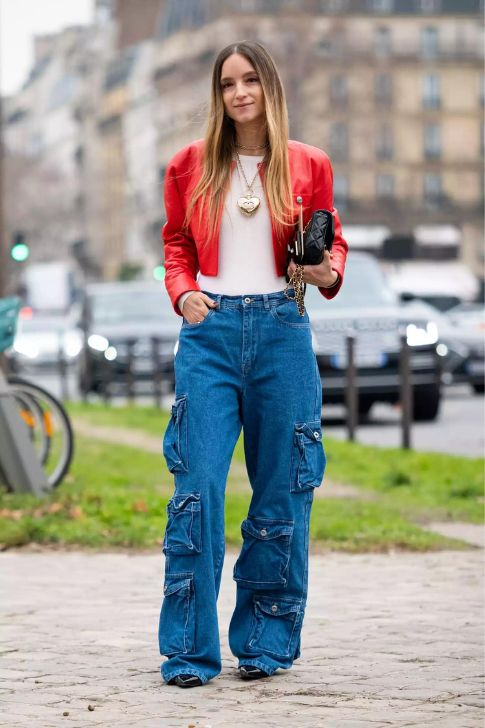 Cropped Jacket With Cargo Pants