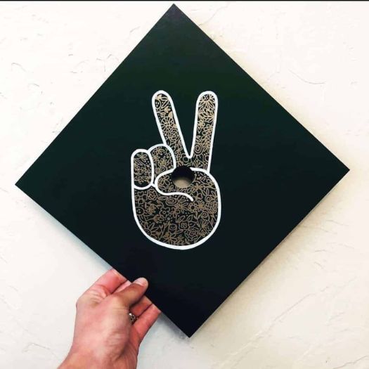 Peace Sign Graduation Cap