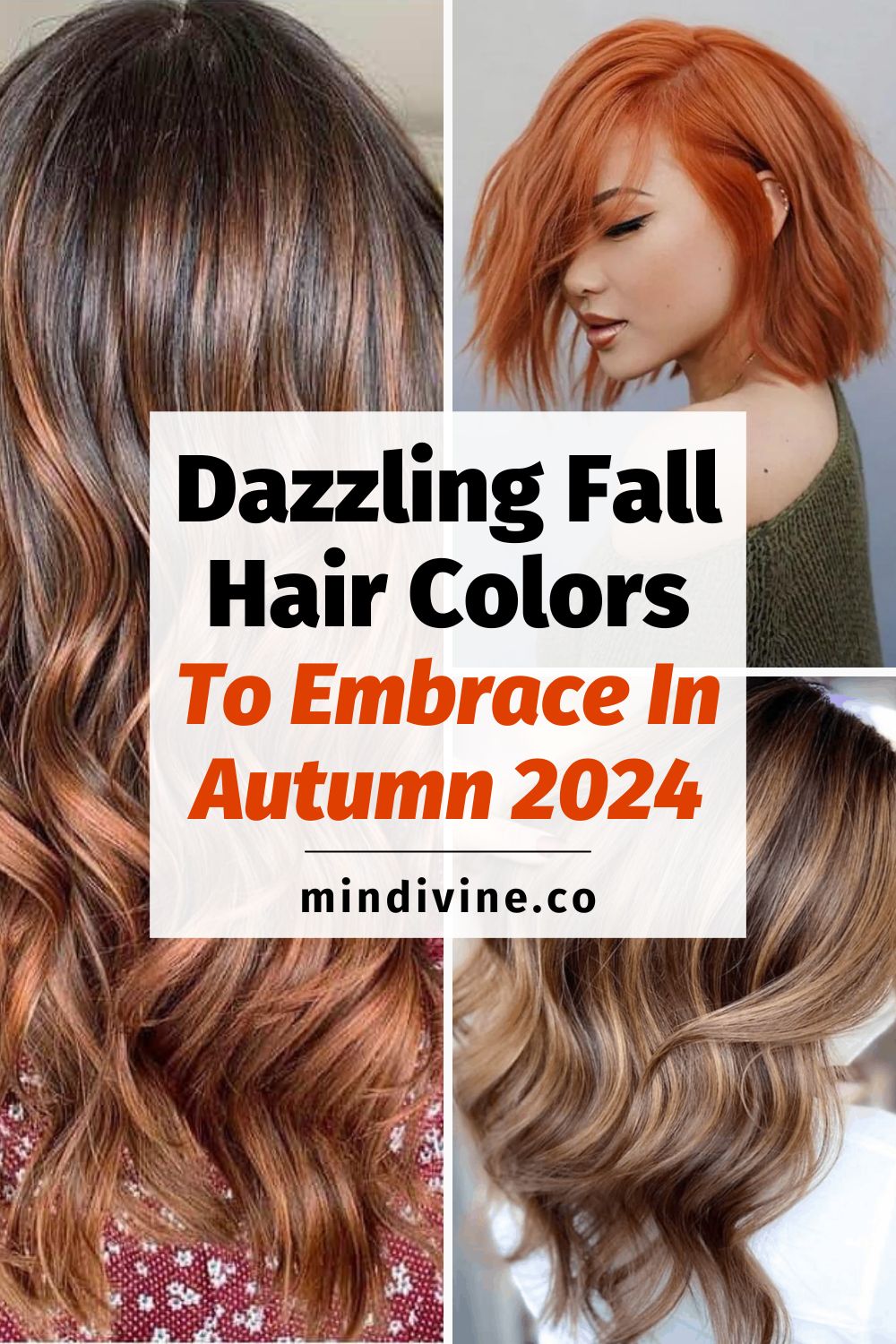 Pinterest pin with 3 trending fall hair colors.