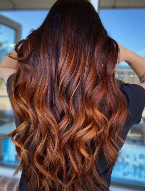 Deep Red with Copper Balayage