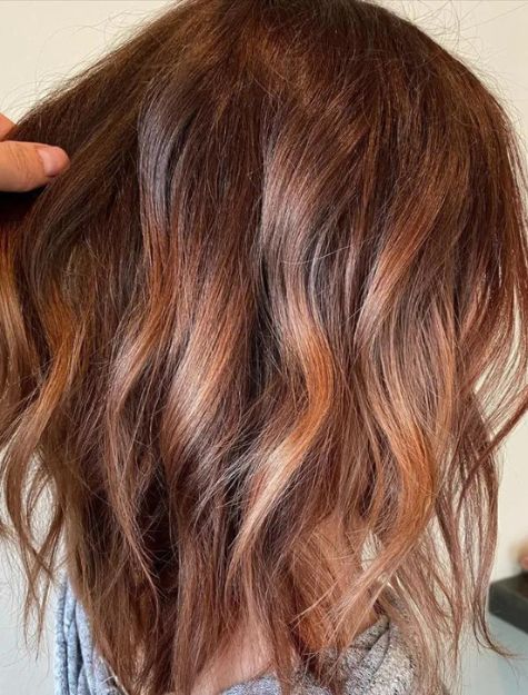 Fall-inspired Chocolate and Cinnamon Hair Color