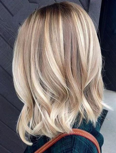 Lob in Buttery Blonde Shade