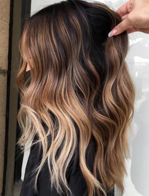Bleached Ends with Caramel Balayage